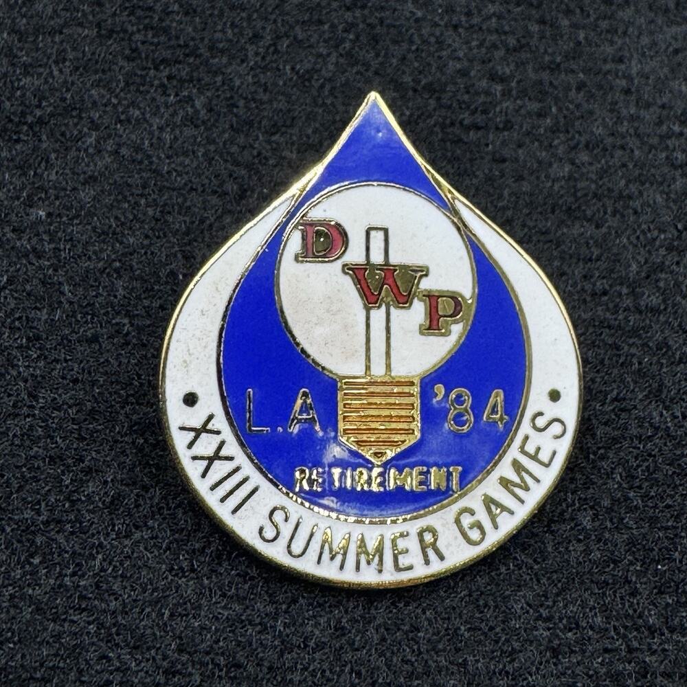 XXIII DWP LA 84' Olympics Summer Department of Water & Power Retirement Pin